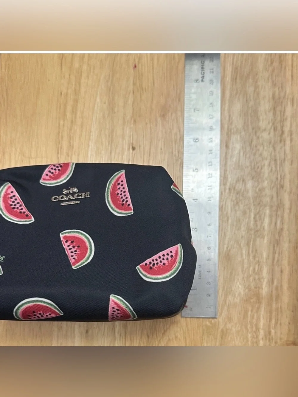 Coach RETRO Black Watermelon Print Toiletry Pouch